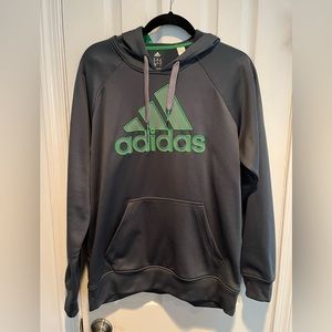 Adidas hoodie men’s size medium gray with green